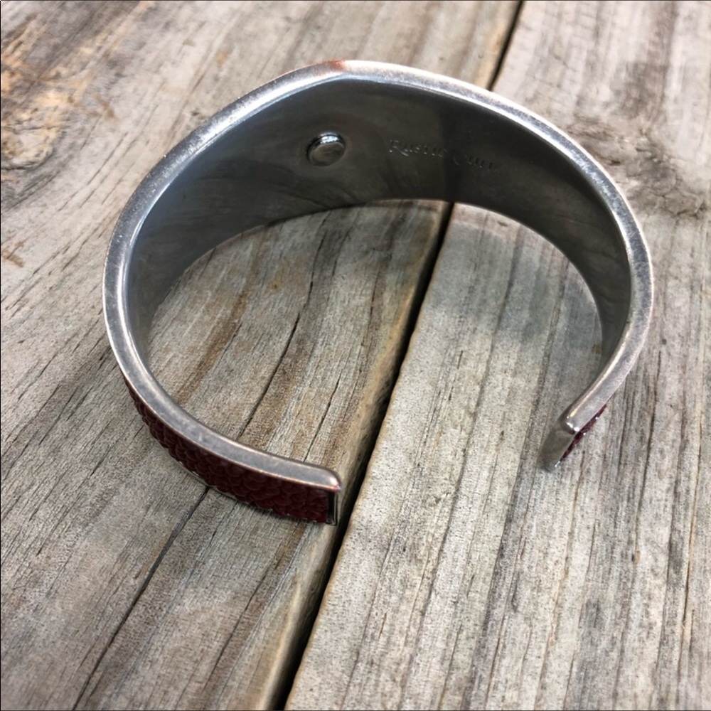 Rustic Cuff Maroon Stingray Bracelet - image 2